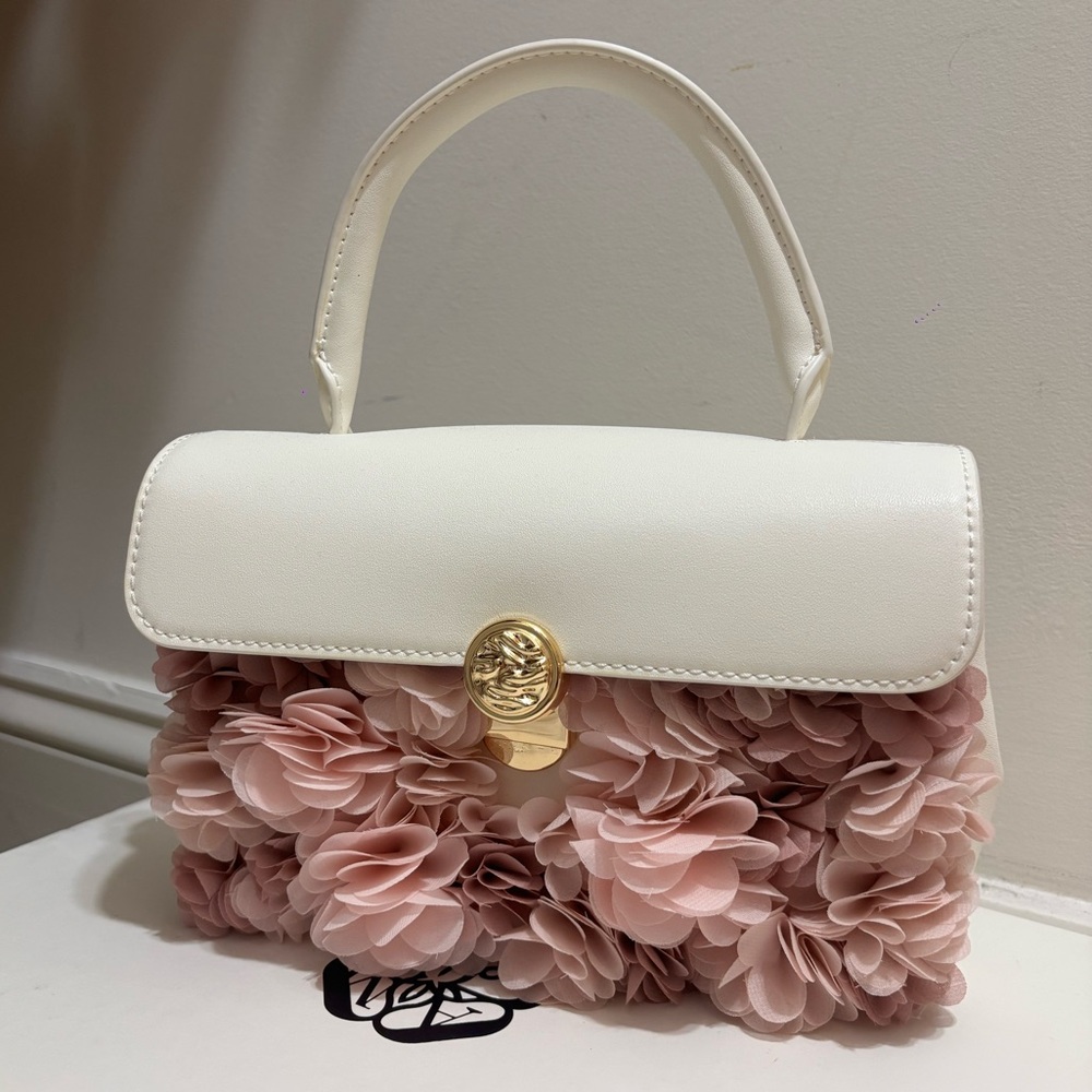 Charles & Keith Floral Mesh Top Handle Bag - Chalk - Picture 5 of 8
